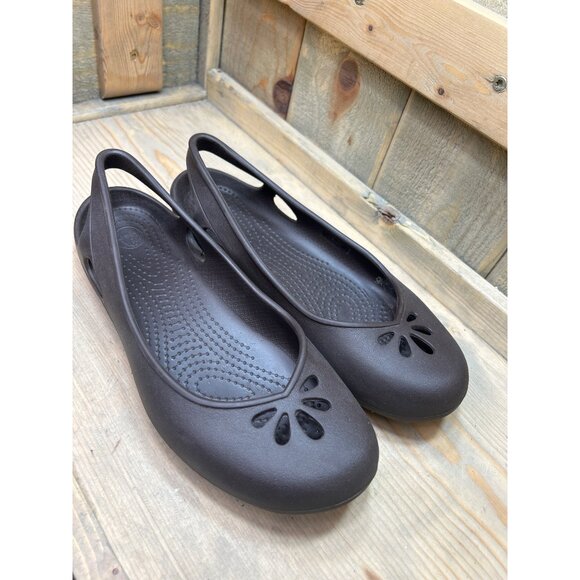 CROCS Taylor Slingback Ballet Flats Women's W9 US9 Brown Slip On Comfort Shoe - Picture 2 of 6